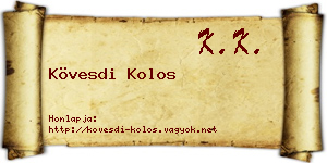 Kövesdi Kolos névjegykártya